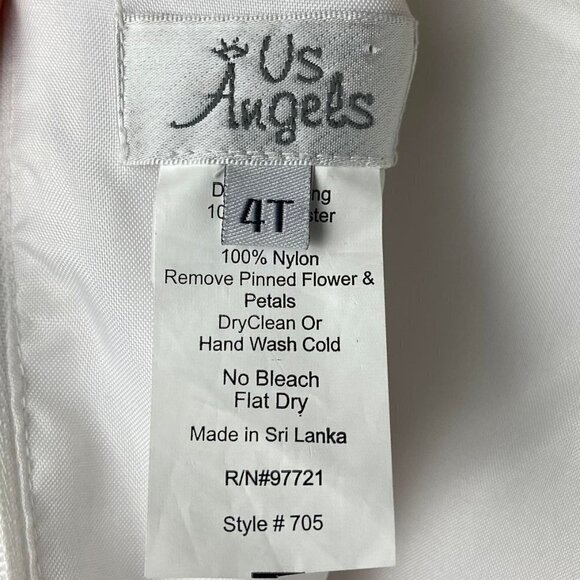 Us Angels White and Pink Petal Tulle Flower Girl Dress size 4T - Picture 14 of 16